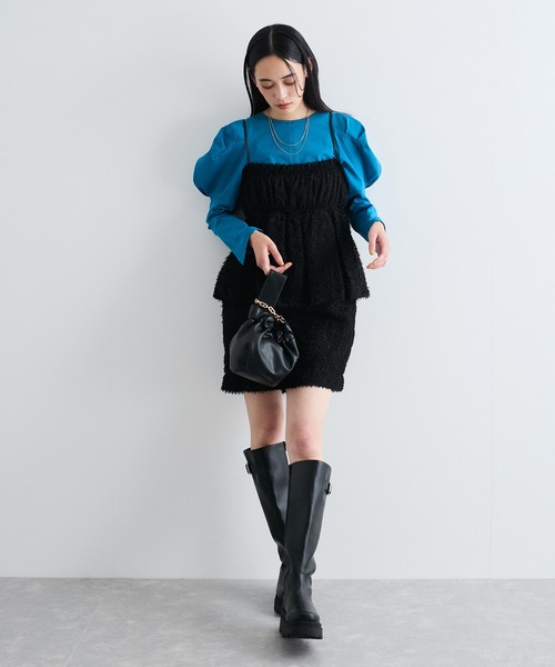 VIS(ビス)の「【洗える】タックボリュームスリーブカットソー(Tシャツ/カットソー・レディース・ブラック/オフホワイト/ターコイズブルー/グレー・FREE)」の22枚目の写真