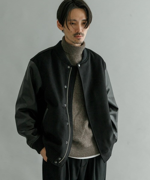 URBAN RESEARCH（アーバンリサーチ）の「ウール/レザーアワードジャケット（ブルゾン・メンズ・ネイビー/ブラック・MEDIUM/LARGE）」の15枚目の写真