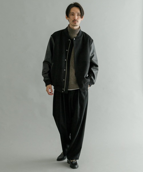 URBAN RESEARCH（アーバンリサーチ）の「ウール/レザーアワードジャケット（ブルゾン・メンズ・ネイビー/ブラック・MEDIUM/LARGE）」の17枚目の写真