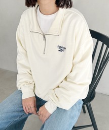 【Reebok/リーボック】 別注 ハーフジップ ビッグシルエット ワンポイント刺繍 裏毛スウェット