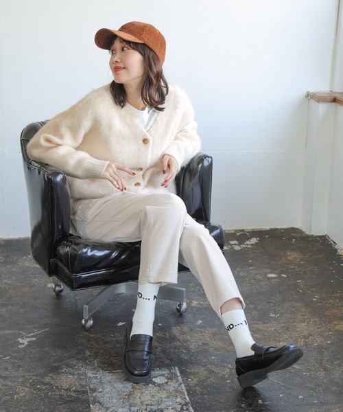 niko and...（ニコアンド）の「モンスターブラッシュVネックカーディガン（カーディガン/ボレロ・レディース・ブルー/ピンク/グレー/アイボリー・BIG(L)/MEDIUM）」の12枚目の写真