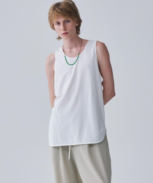 Iroquois（イロコイ）の「LAYERED LONG T/T（タンクトップ・メンズ・ライトブルー/ライトピンク/オフホワイト/ベージュ/ブラック・1/2/3）」の2枚目の写真