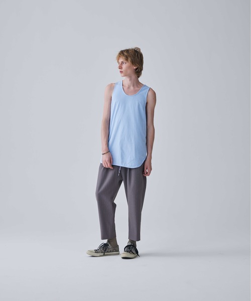 Iroquois（イロコイ）の「LAYERED LONG T/T（タンクトップ・メンズ・ライトブルー/ライトピンク/オフホワイト/ベージュ/ブラック・1/2/3）」の14枚目の写真