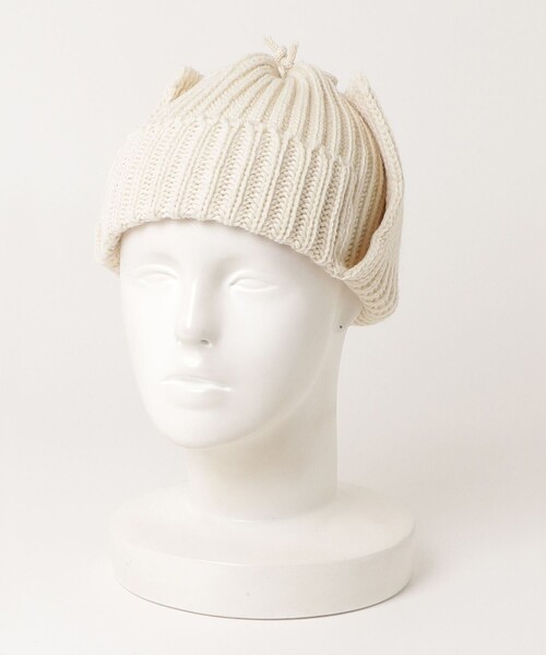 Stuart Austin（ステュアートオースティン）の「【Stuart Austin/ステュアートオースティン】リブニットフライトキャップ（ニットキャップ/ビーニー・レディース・ブラック/アイボリー/ネイビー・FREE）」の8枚目の写真