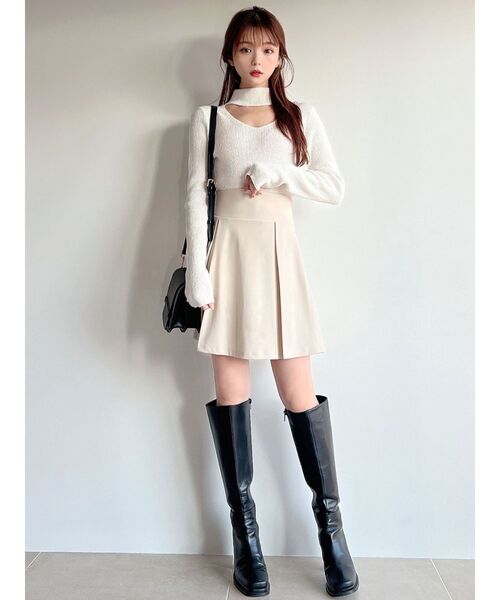 RESEXXY（リゼクシー）の「ハイウエストフレアミニスカート（スカート・レディース・ベージュ/ブラック/アイボリー・FREE）」の16枚目の写真