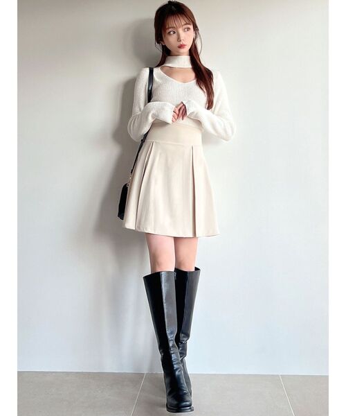 RESEXXY（リゼクシー）の「ハイウエストフレアミニスカート（スカート・レディース・ベージュ/ブラック/アイボリー・FREE）」の14枚目の写真