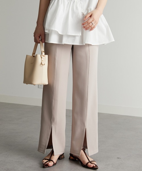 RANAN（ラナン）の「[低身長サイズ有]美脚シルエットスリットフレアパンツ（その他パンツ・レディース・チャコール/ブラック/ライトグレー/ロイヤルブルー/ライトピンク/ブルー系その他・LL/S/M/L）」の3枚目の写真