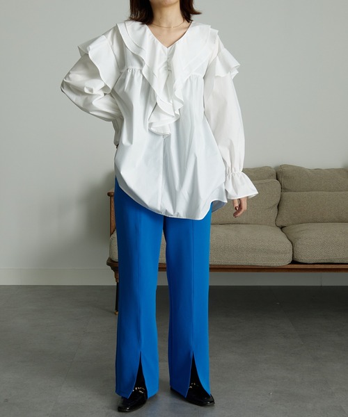 RANAN（ラナン）の「[低身長サイズ有]美脚シルエットスリットフレアパンツ（その他パンツ・レディース・チャコール/ブラック/ライトグレー/ロイヤルブルー/ライトピンク/ブルー系その他・LL/S/M/L）」の19枚目の写真