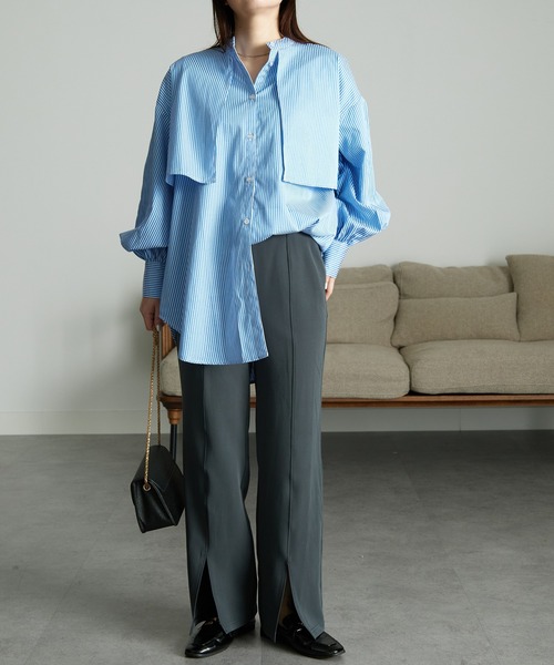 RANAN（ラナン）の「[低身長サイズ有]美脚シルエットスリットフレアパンツ（その他パンツ・レディース・チャコール/ブラック/ライトグレー/ロイヤルブルー/ライトピンク/ブルー系その他・LL/S/M/L）」の13枚目の写真