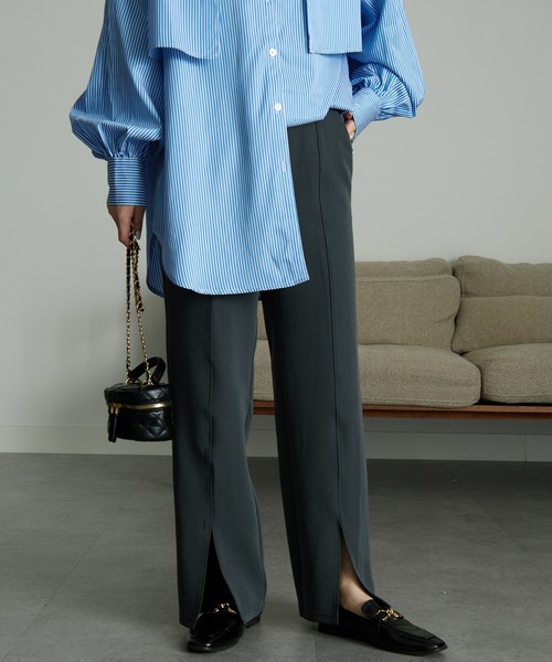 RANAN（ラナン）の「[低身長サイズ有]美脚シルエットスリットフレアパンツ（その他パンツ・レディース・チャコール/ブラック/ライトグレー/ロイヤルブルー/ライトピンク/ブルー系その他・LL/S/M/L）」の14枚目の写真