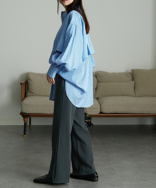 RANAN（ラナン）の「[低身長サイズ有]美脚シルエットスリットフレアパンツ（その他パンツ・レディース・チャコール/ブラック/ライトグレー/ロイヤルブルー/ライトピンク/ブルー系その他・LL/S/M/L）」の15枚目の写真