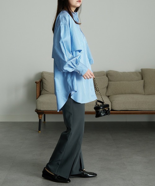 RANAN（ラナン）の「[低身長サイズ有]美脚シルエットスリットフレアパンツ（その他パンツ・レディース・チャコール/ブラック/ライトグレー/ロイヤルブルー/ライトピンク/ブルー系その他・LL/S/M/L）」の17枚目の写真