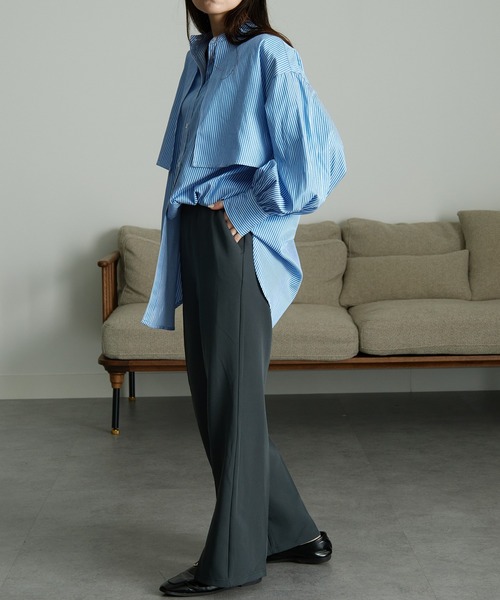 RANAN（ラナン）の「[低身長サイズ有]美脚シルエットスリットフレアパンツ（その他パンツ・レディース・チャコール/ブラック/ライトグレー/ロイヤルブルー/ライトピンク/ブルー系その他・LL/S/M/L）」の18枚目の写真