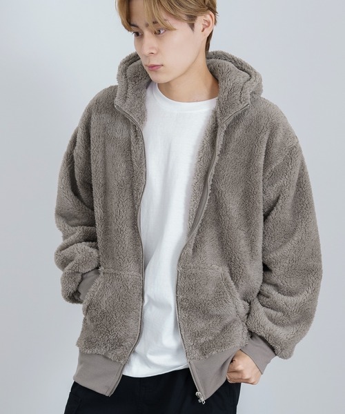 improves（インプローブス）の「ボア ジップアップ フーディー（パーカー・メンズ・ブラック/ベージュ/ブラウン/ホワイト・LARGE/MEDIUM/X-LARGE）」の4枚目の写真