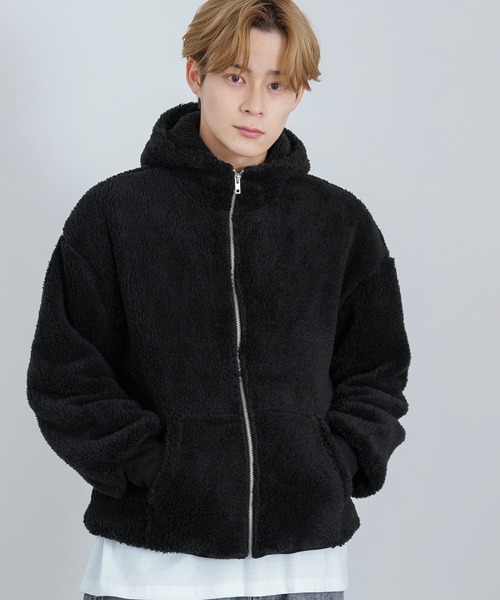 improves（インプローブス）の「ボア ジップアップ フーディー（パーカー・メンズ・ブラック/ベージュ/ブラウン/ホワイト・LARGE/MEDIUM/X-LARGE）」の10枚目の写真