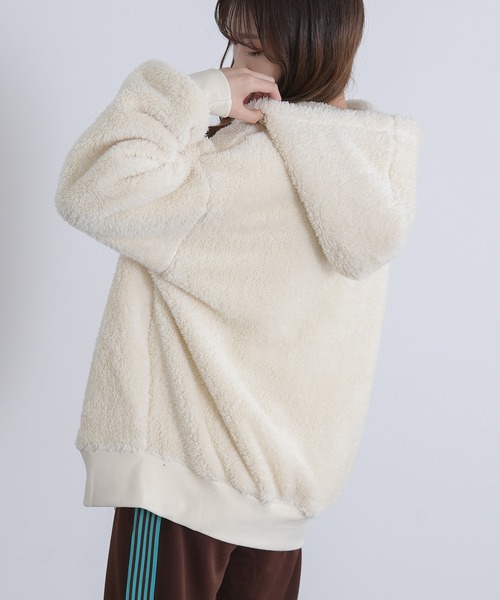 improves（インプローブス）の「ボア ジップアップ フーディー（パーカー・メンズ・ブラック/ベージュ/ブラウン/ホワイト・LARGE/MEDIUM/X-LARGE）」の6枚目の写真