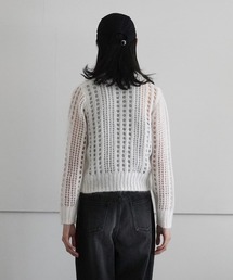 トップス ganni polo lace mohair knit GANNI - Mohair Lace Polo Black | Høyer