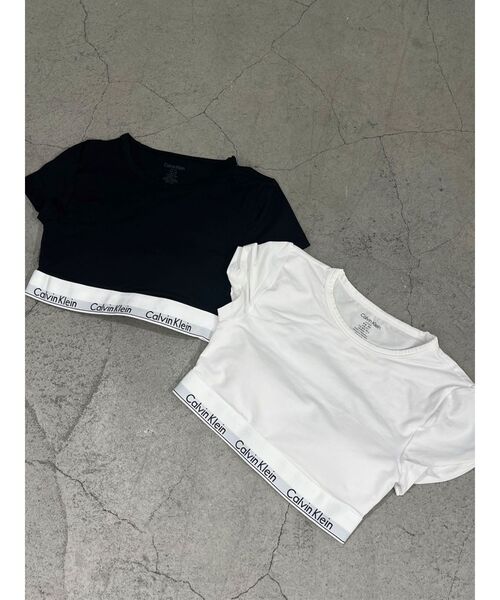 Calvin Klein（カルバン・クライン）の「CalvinKlein T-SHIRT BRALETTE（Tシャツ/カットソー・レディース・ブラック/グレー/オフホワイト・SMALL）」の7枚目の写真