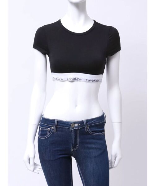 Calvin Klein（カルバン・クライン）の「CalvinKlein T-SHIRT BRALETTE（Tシャツ/カットソー・レディース・ブラック/グレー/オフホワイト・SMALL）」の12枚目の写真