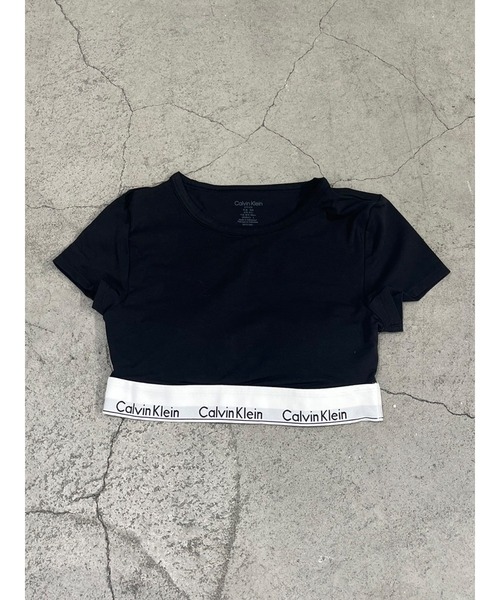 Calvin Klein（カルバン・クライン）の「CalvinKlein T-SHIRT BRALETTE（Tシャツ/カットソー・レディース・ブラック/グレー/オフホワイト・SMALL）」の3枚目の写真