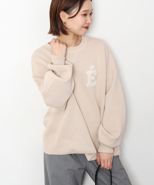 スローブイエナ サガラ刺繍スウェットライクニット サガラ刺繍スウェットライクニット（ニット/セーター）｜SLOBE
