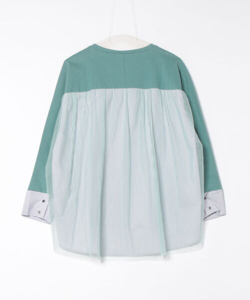 Jines(ジネス)の「バックチュールドッキングトップス(Tシャツ/カットソー・レディース・ミント・38)」の2枚目の写真