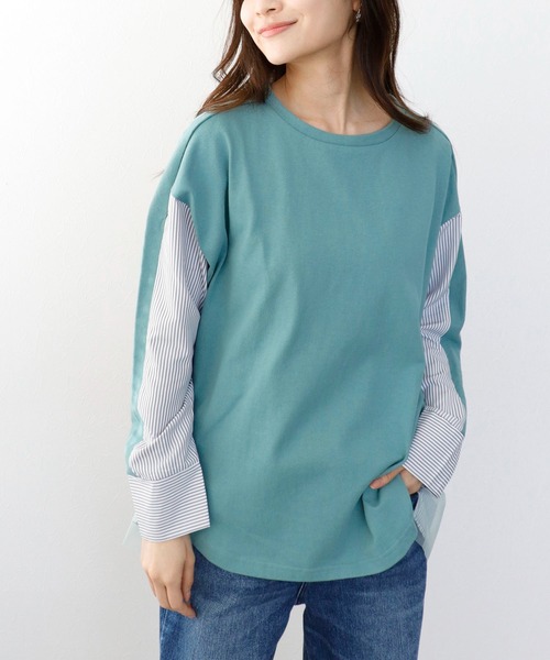 Jines(ジネス)の「バックチュールドッキングトップス(Tシャツ/カットソー・レディース・ミント・38)」の15枚目の写真