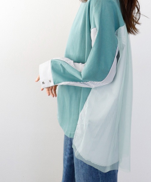 Jines(ジネス)の「バックチュールドッキングトップス(Tシャツ/カットソー・レディース・ミント・38)」の13枚目の写真