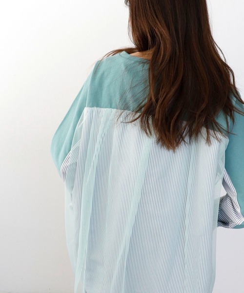 Jines(ジネス)の「バックチュールドッキングトップス(Tシャツ/カットソー・レディース・ミント・38)」の12枚目の写真