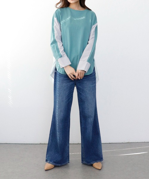 Jines(ジネス)の「バックチュールドッキングトップス(Tシャツ/カットソー・レディース・ミント・38)」の16枚目の写真