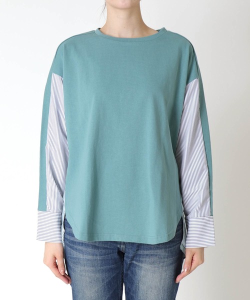 Jines(ジネス)の「バックチュールドッキングトップス(Tシャツ/カットソー・レディース・ミント・38)」の11枚目の写真