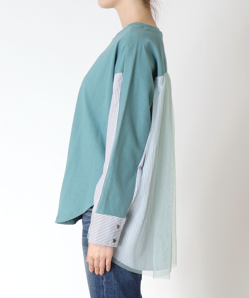 Jines(ジネス)の「バックチュールドッキングトップス(Tシャツ/カットソー・レディース・ミント・38)」の10枚目の写真