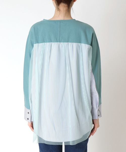 Jines(ジネス)の「バックチュールドッキングトップス(Tシャツ/カットソー・レディース・ミント・38)」の9枚目の写真