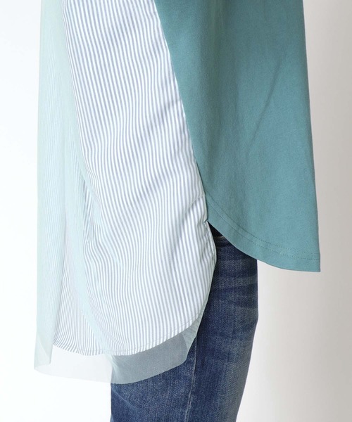 Jines(ジネス)の「バックチュールドッキングトップス(Tシャツ/カットソー・レディース・ミント・38)」の6枚目の写真