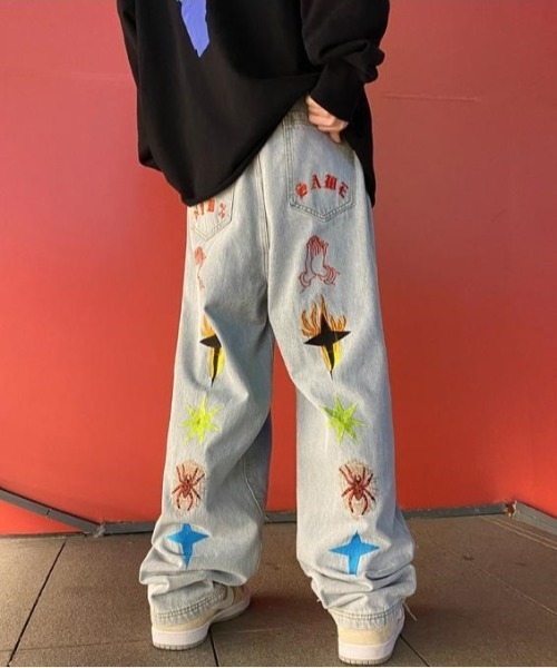 VIBGYOR(ヴィブジョー)の「デニムパンツ(BL)(デニムパンツ・メンズ・ブルー/ブラック・MEDIUM/LARGE)」の1枚目の写真