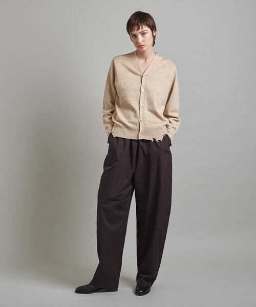 【極美品LOEFF】ダメージリネンカーディガン　ベージュ Cardigan｜TOPS｜ロエフ（LOEFF）｜MEN｜2024年春コレクション