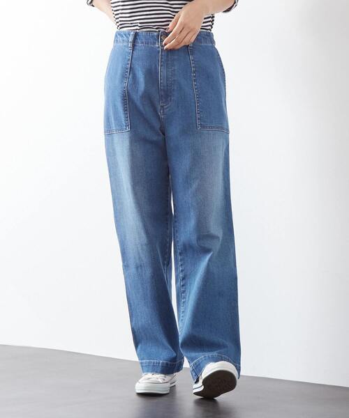 MELROSE claire（メルローズ クレール）の「《別注》【Healthy denim/ヘルシーデニム】ベイカーデニムパンツ（デニムパンツ・レディース・インディゴブルー/グレー・4/3/2）」の2枚目の写真