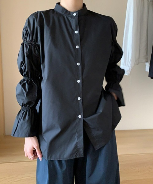 SEU(エスイーユー)の「キャンディースリーブブラウス(シャツ/ブラウス・レディース・ホワイト/ベージュ/ブラック・フリー)」の3枚目の写真