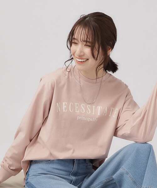 SHOO・LA・RUE（シューラルー）の「◆プリントロングスリーブTシャツ（Tシャツ/カットソー・レディース・ベージュ系その他4/ブラック系2/グレー系/グリーン系3/ピンク系その他/ホワイト系その他/ライトブルー/ホワイト・02/03/04）」の8枚目の写真