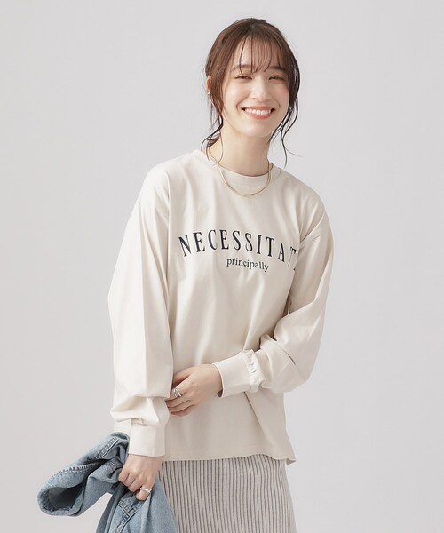 SHOO・LA・RUE（シューラルー）の「◆プリントロングスリーブTシャツ（Tシャツ/カットソー・レディース・ベージュ系その他4/ブラック系2/グレー系/グリーン系3/ピンク系その他/ホワイト系その他/ライトブルー/ホワイト・02/03/04）」の5枚目の写真