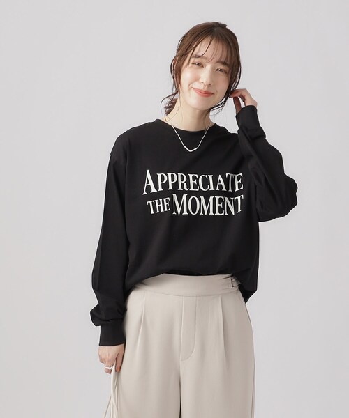 SHOO・LA・RUE（シューラルー）の「◆プリントロングスリーブTシャツ（Tシャツ/カットソー・レディース・ベージュ系その他4/ブラック系2/グレー系/グリーン系3/ピンク系その他/ホワイト系その他/ライトブルー/ホワイト・02/03/04）」の22枚目の写真