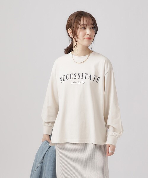 SHOO・LA・RUE（シューラルー）の「◆プリントロングスリーブTシャツ（Tシャツ/カットソー・レディース・ベージュ系その他4/ブラック系2/グレー系/グリーン系3/ピンク系その他/ホワイト系その他/ライトブルー/ホワイト・02/03/04）」の18枚目の写真