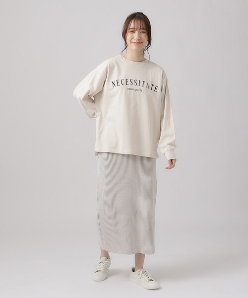SHOO・LA・RUE（シューラルー）の「◆プリントロングスリーブTシャツ（Tシャツ/カットソー・レディース・ベージュ系その他4/ブラック系2/グレー系/グリーン系3/ピンク系その他/ホワイト系その他/ライトブルー/ホワイト・02/03/04）」の20枚目の写真