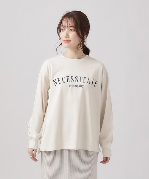 SHOO・LA・RUE（シューラルー）の「◆プリントロングスリーブTシャツ（Tシャツ/カットソー・レディース・ベージュ系その他4/ブラック系2/グレー系/グリーン系3/ピンク系その他/ホワイト系その他/ライトブルー/ホワイト・02/03/04）」の10枚目の写真