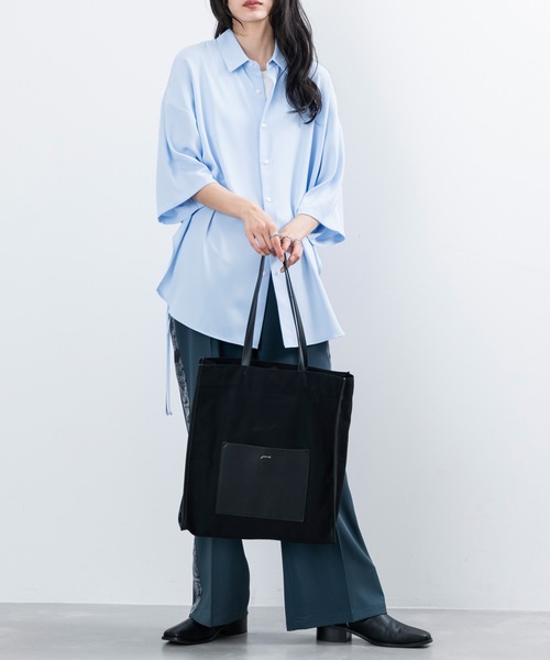 JUNRED(ジュンレッド)の「フェイクレザーポケットトートバッグ(トートバッグ・メンズ・ホワイト/ホワイト系その他/ブラック・FREE)」の17枚目の写真