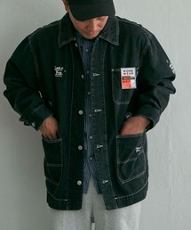 NO NEED | ラクガキプリント デニムカバーオールジャケット/セットアップ可能(ブルゾン)