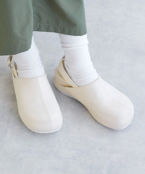 w closet（ダブルクローゼット）の「ストラップサボ（サンダル・レディース・オフホワイト/ブラック・M/L）」の10枚目の写真