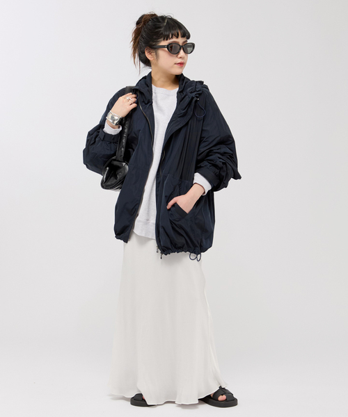 AP STUDIO(エーピーストゥディオ)の「メモリーコクーンパーカー(ナイロンジャケット・レディース・ネイビー/オリーブ・FREE)」の16枚目の写真