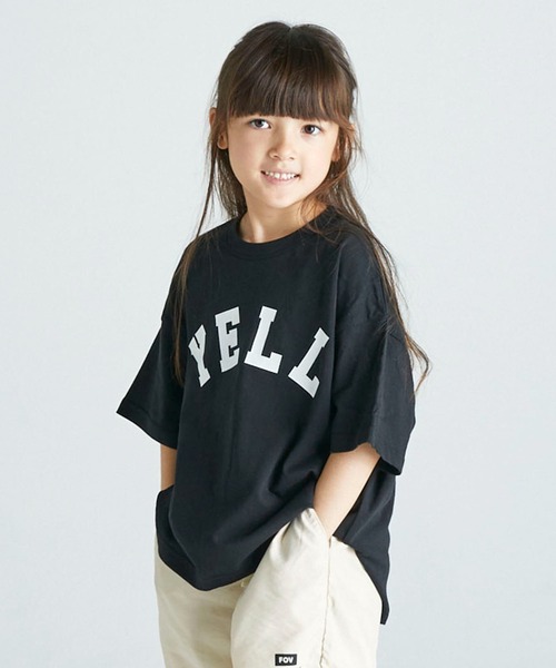FOV(フォブ)の「フォブ YELL 6分袖 Tシャツ(Tシャツ/カットソー・キッズ・ホワイト/グリーン/ブラック・S/M/L/XL)」の1枚目の写真