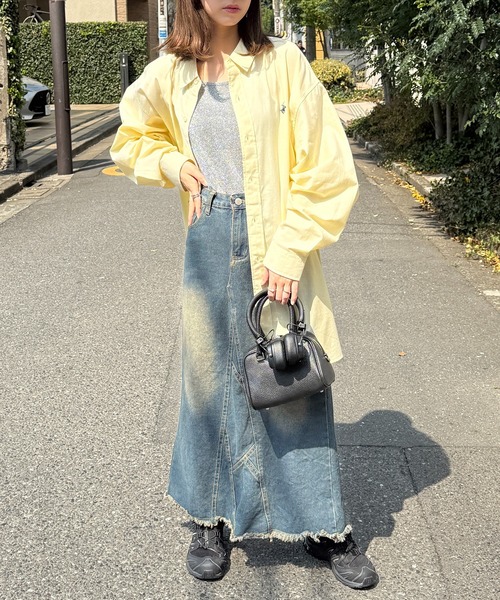 BEVERLY HILLS POLO CLUB（ビバリーヒルズポロクラブ）の「【BEVERLY HILLS POLO CLUB】ワンポイントロゴBIGシルエット長袖シャツ 4187-0140（シャツ/ブラウス・レディース・ブルー/グリーン/グリーン系その他2/ブルー系その他2/ブルー系その他3/インディゴブルー/サックスブルー/オフホワイト/ブラック/レッド/ベージュ/イエロー/グリーン系その他3・FREE）」の15枚目の写真